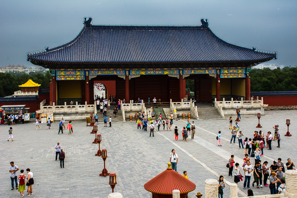 Exploring the buildings at the Temple of Heaven.