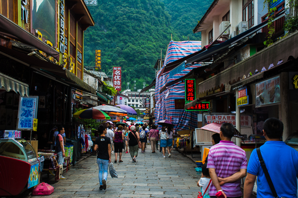 Shops near the hotel in Yangshuo.