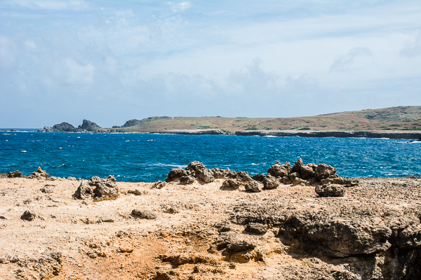 Beach scene near Natural Bridge in Aruba.