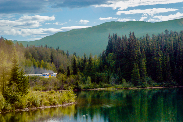Via train from Vancouver to Jasper.