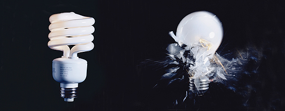 Energy efficient light bulbs.