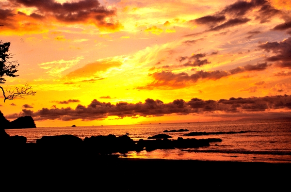 Sunset over the Pacific Ocean at Jaco.