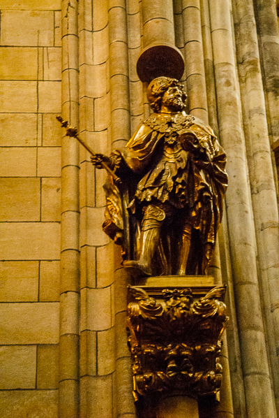 Statue in St. Vitus Cathedral in Prague.