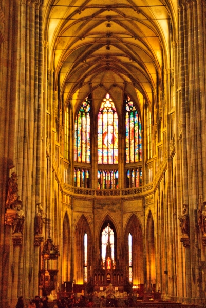 Nave in St. Vitus Cathedral in Prague.