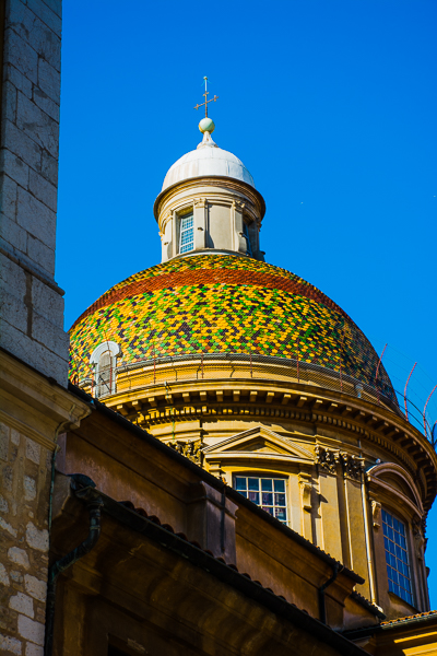 The dome of the Cathedrale Ste-Reparate in Nice, France.