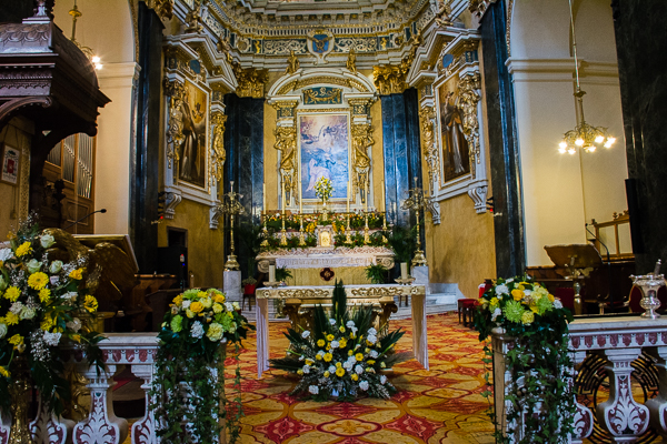 Nave of the Cathedrale Ste-Reparate in Nice, France.