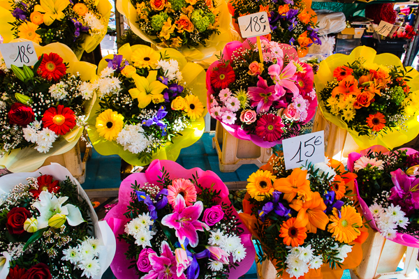 Flowers in the Nice, France market.