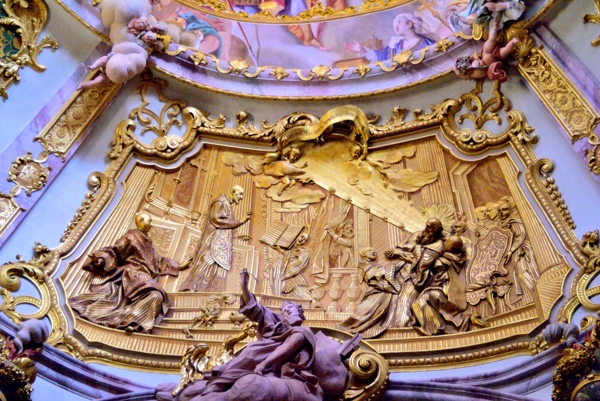 Scene on the upper wall and ceiling in the Nave in the Abbey Church of Sts. George and Martin.