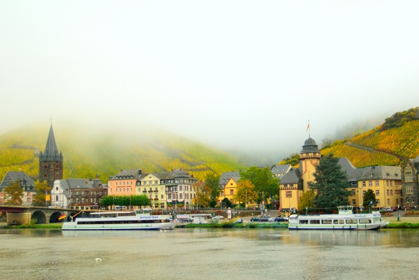 Bernkastel, Germany in the morning mist.