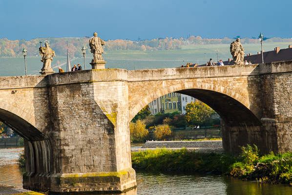 Passing under an Ancient Roman bridge.