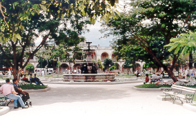 Central Park in Antigua, Guatemala.