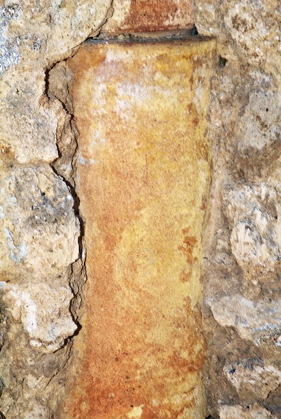 Drain tile in Pompeii house.