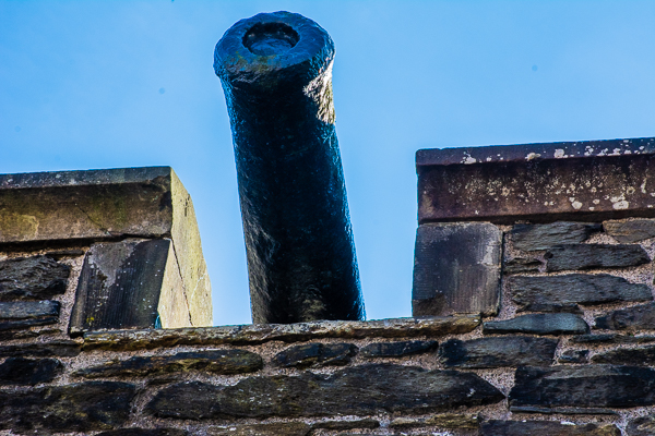 Cannon on defensive wall in Derry, Northern Ireland.
