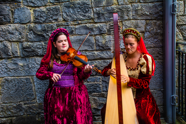 Musicians performing at the Knappogue Castle Medieval-Style Banquet, Ireland.