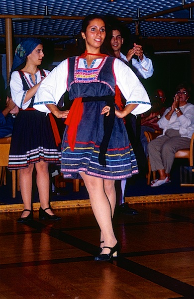 Greek dancer in Wind Spirit Lounge.